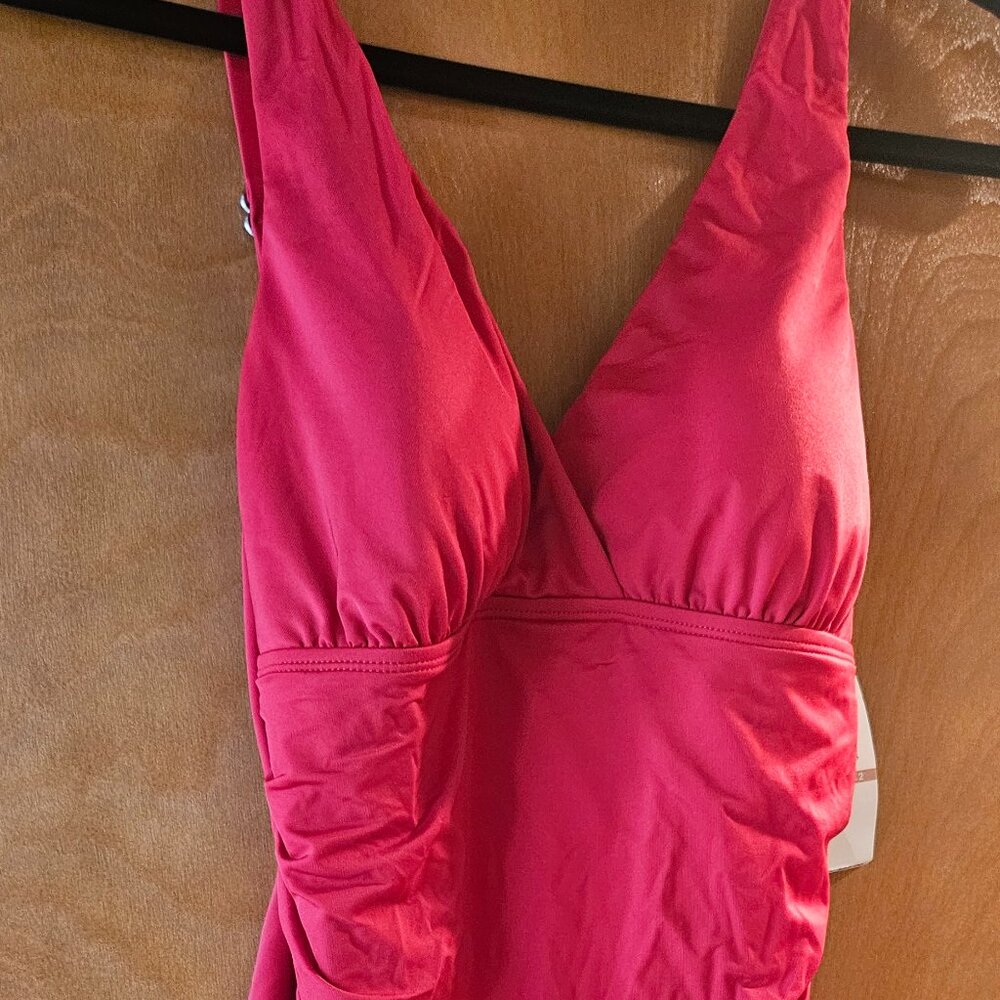 Jantzen red one piece bathing suit size 12
